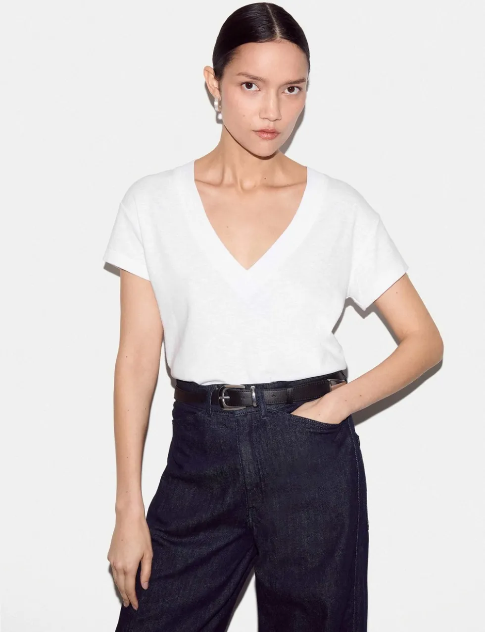 Pure Cotton V-Neck T-Shirt