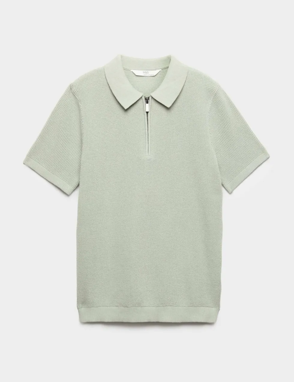 Pure Cotton Waffle Knitted Polo Shirt (6-16 Yrs)