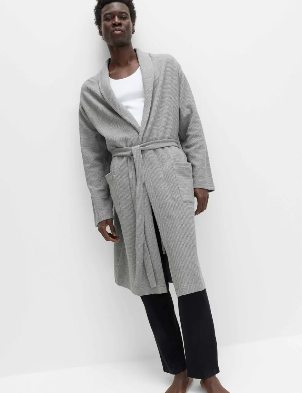 Pure Cotton Waffle Lightweight Dressing Gown