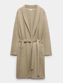 Pure Cotton Waffle Lightweight Dressing Gown