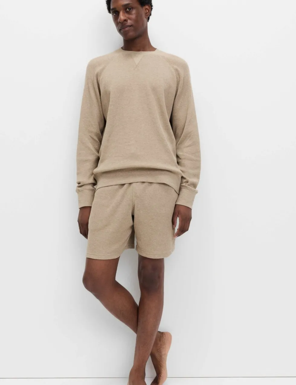 Pure Cotton Waffle Loungewear Sweatshirt
