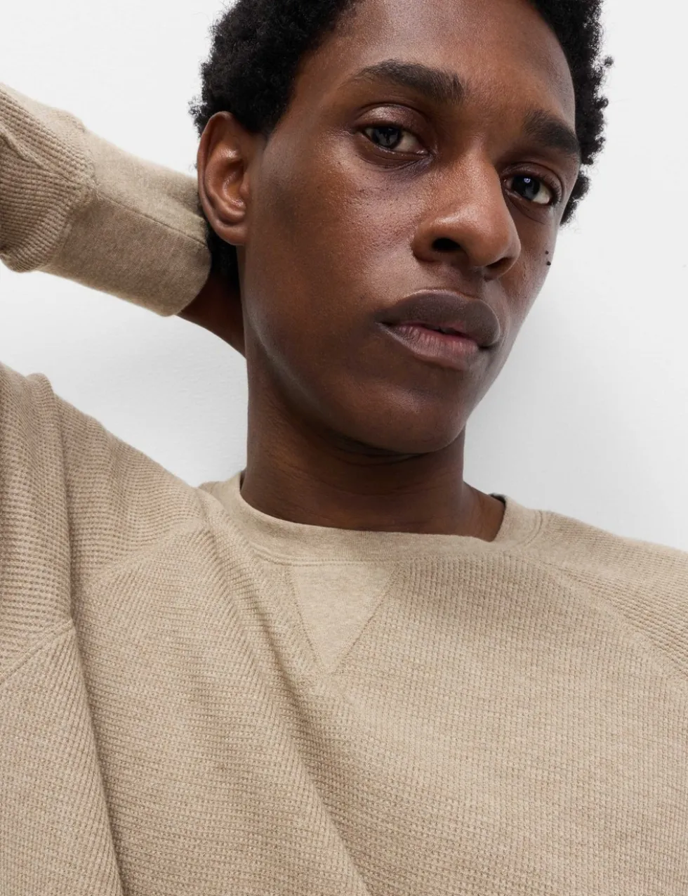 Pure Cotton Waffle Loungewear Sweatshirt