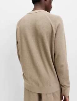 Pure Cotton Waffle Loungewear Sweatshirt