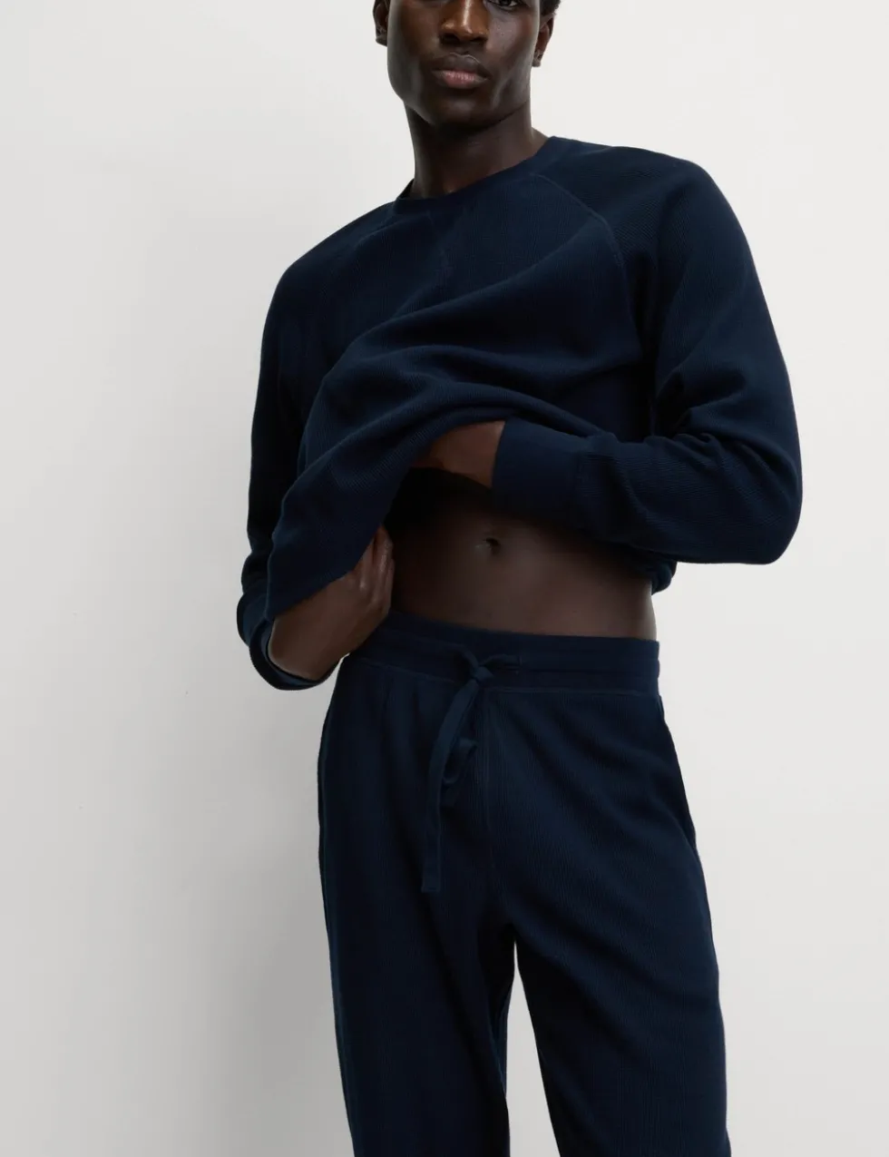 Pure Cotton Waffle Loungewear Sweatshirt