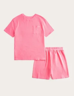Pure Cotton Waffle Short Pyjamas (1-16 Yrs)