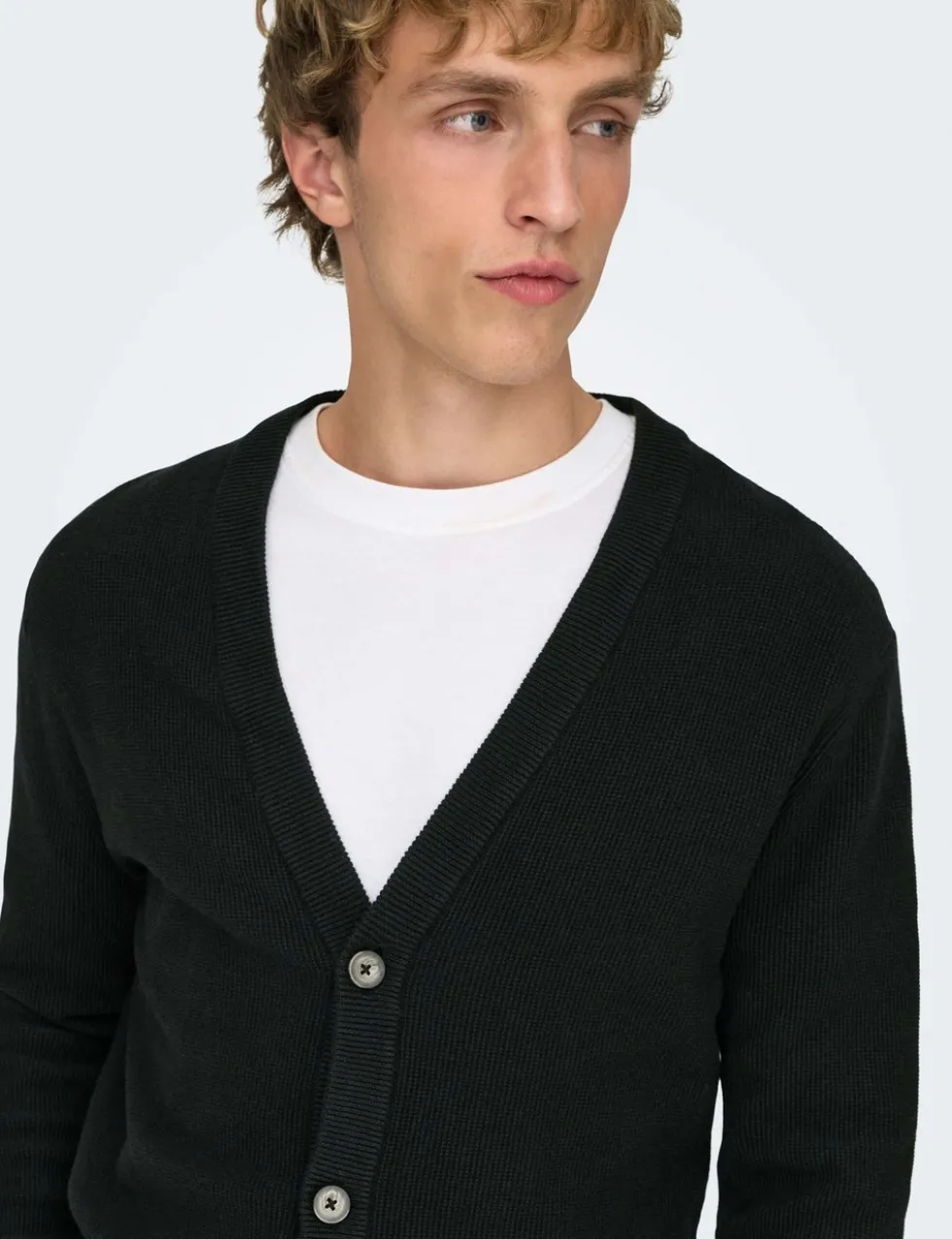 Pure Cotton Waffle Textured Cardigan
