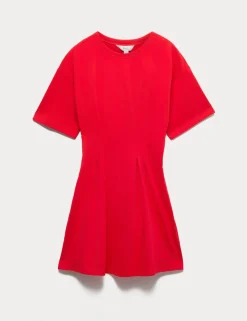 Pure Cotton Waisted Mini T-Shirt Dress
