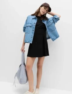 Pure Cotton Waisted Mini T-Shirt Dress