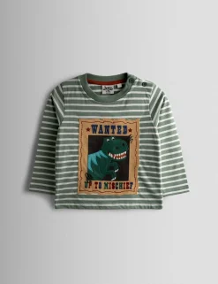 Pure Cotton Wanted Dino Applique Top (6 Mths - 7 Yrs)