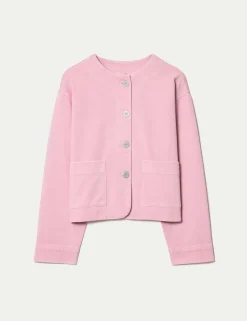 Pure Cotton Washed Jersey Jacket