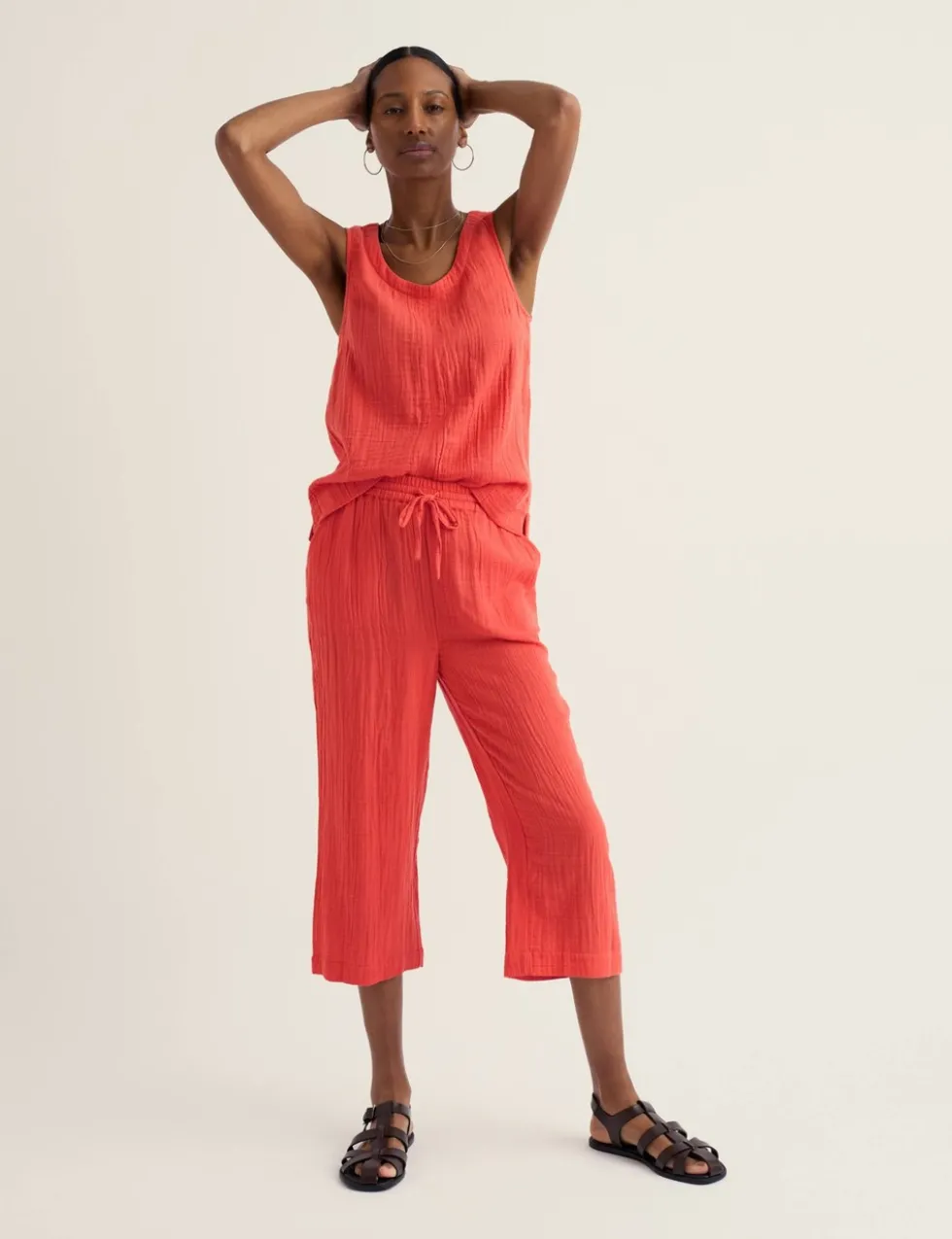 Pure Cotton Wide Leg Cropped Culottes
