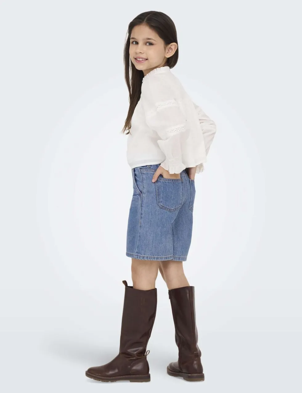 Pure Cotton Wide Leg Denim Shorts (8-14 Yrs)