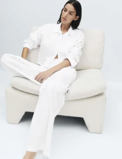 Pure Cotton Wide Leg Pyjama Bottoms