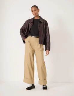 Pure Cotton Wide Leg Trousers