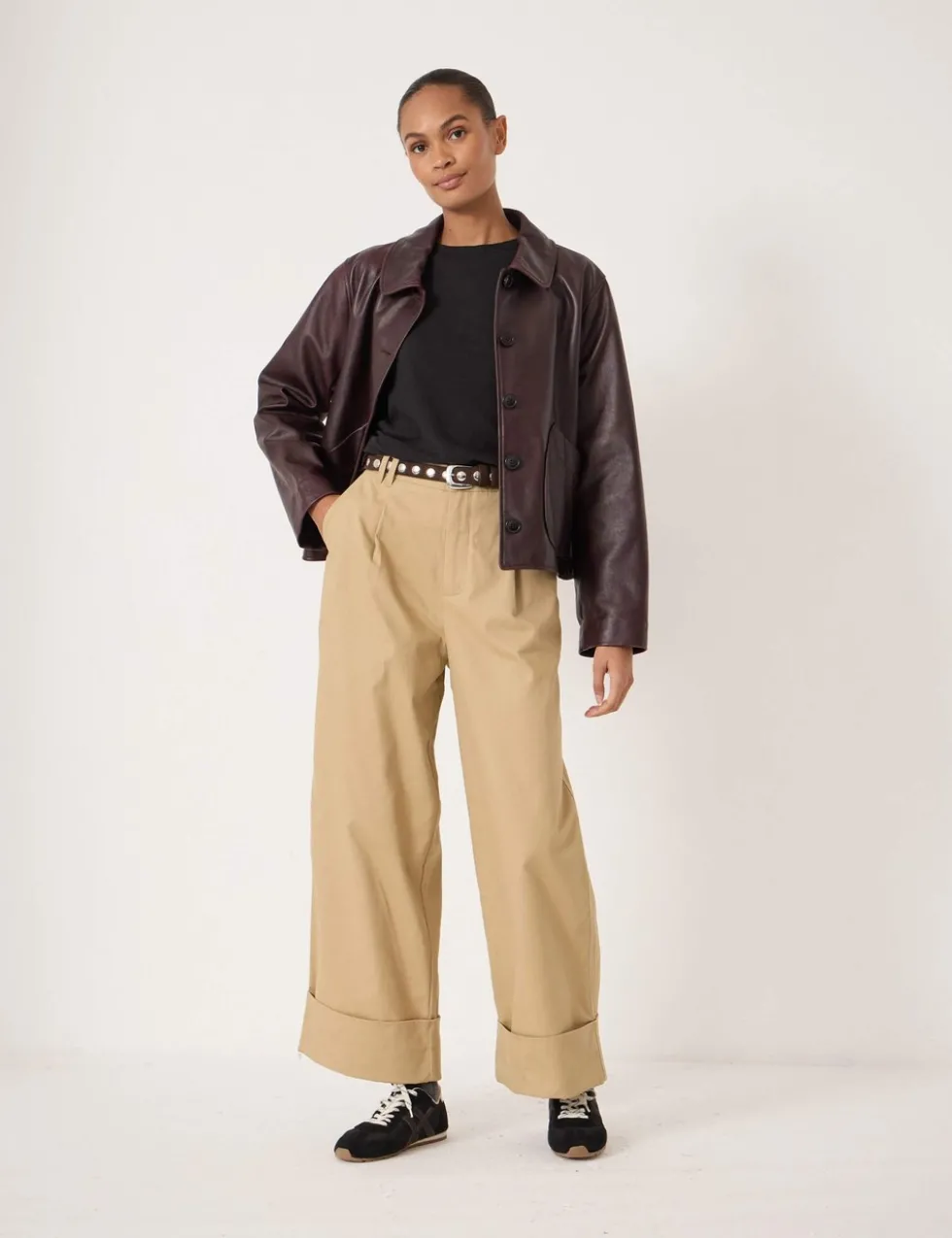 Pure Cotton Wide Leg Trousers