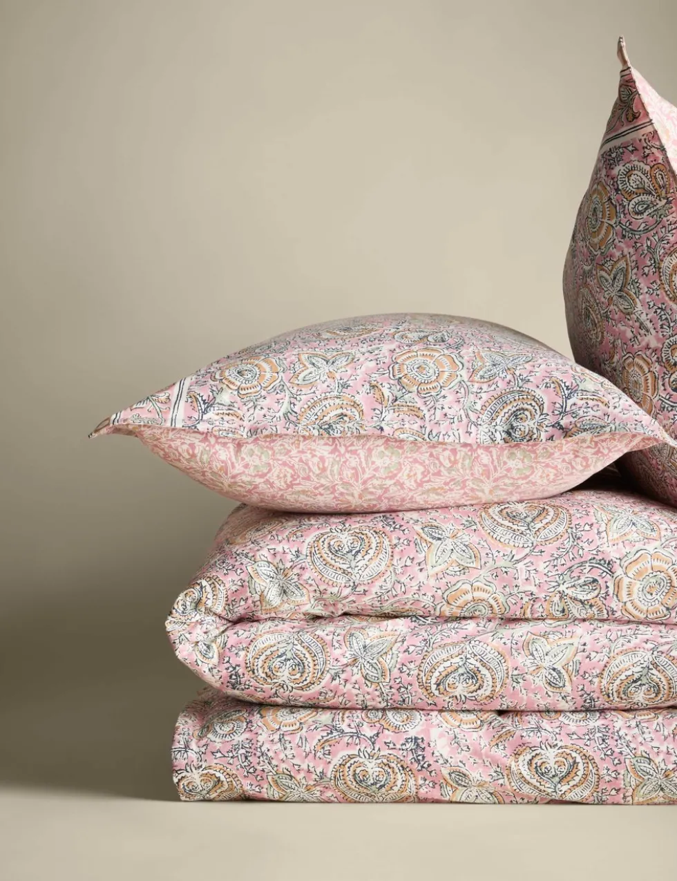 Pure Cotton Woodblock Floral Bedding Set