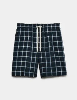 Pure Cotton Woven Checked Pyjama Shorts