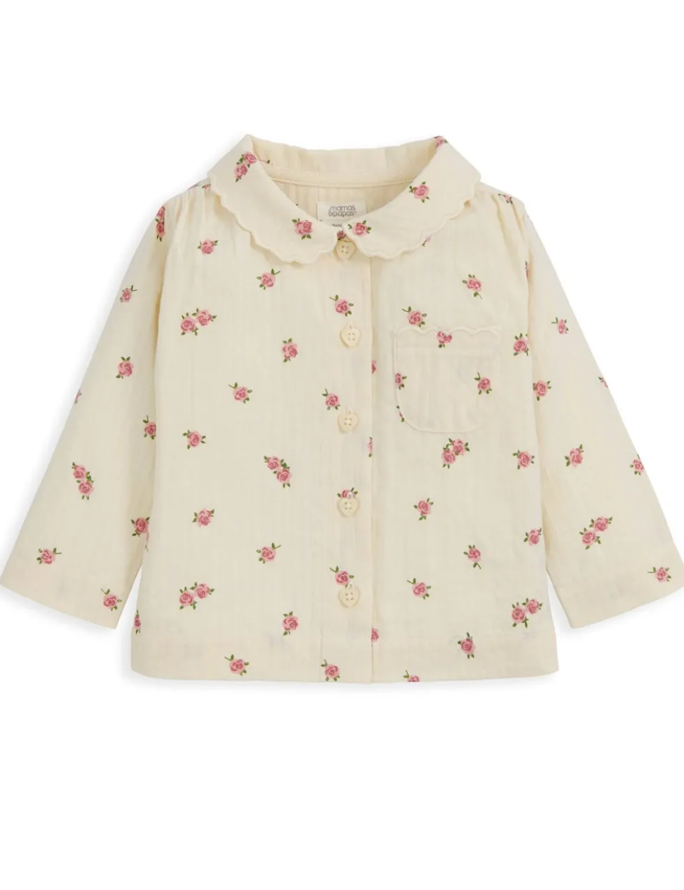 Pure Cotton Woven Rose Print Pyjamas (3 Mths-3 Yrs)