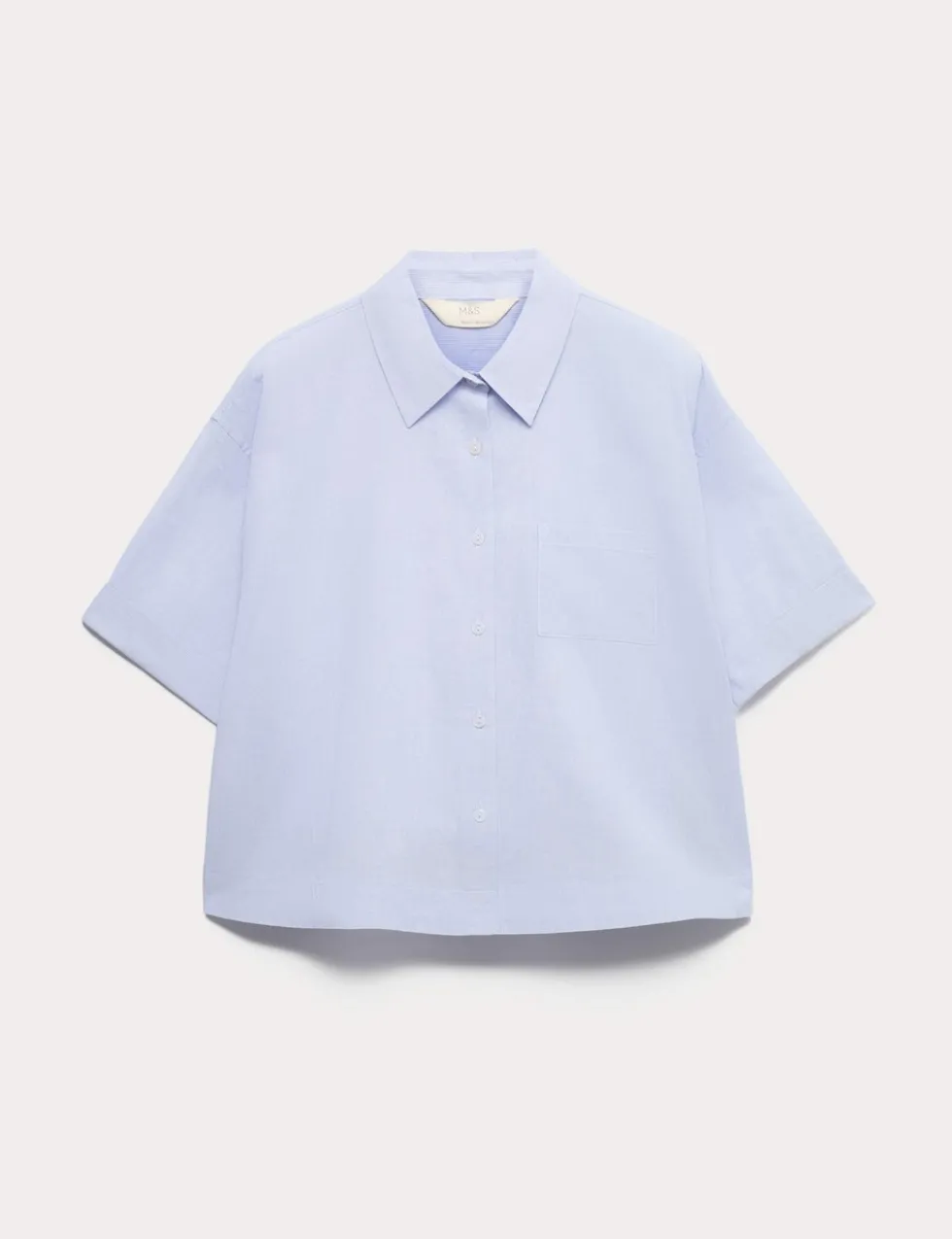 Pure Cotton Woven Stripe Collared Pyjama Top