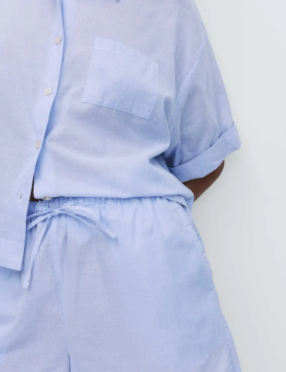 Pure Cotton Woven Striped Pyjama Shorts