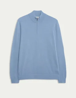 Pure Extra Fine Merino Wool Half Zip Jumper