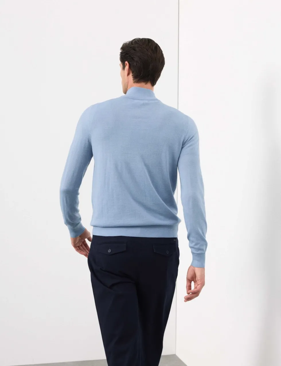 Pure Extra Fine Merino Wool Half Zip Jumper