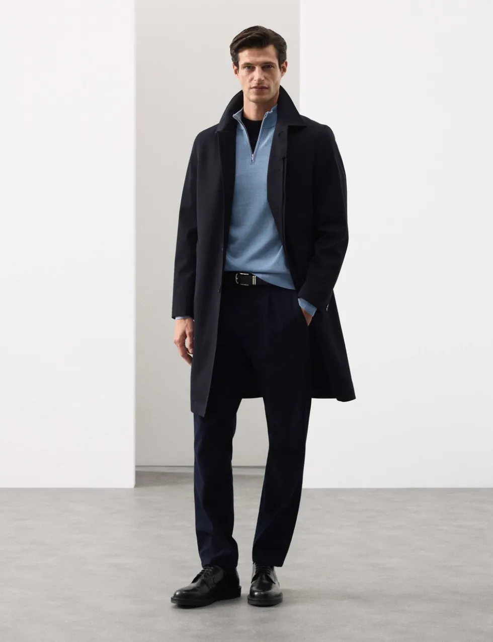 Pure Extra Fine Merino Wool Half Zip Jumper
