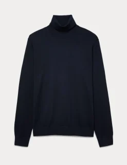 Pure Extra Fine Merino Wool Roll Neck Jumper