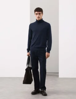 Pure Extra Fine Merino Wool Roll Neck Jumper