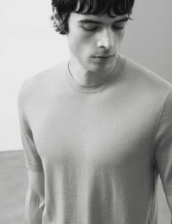Pure Extra Fine Merino Wool Crew Neck T-Shirt