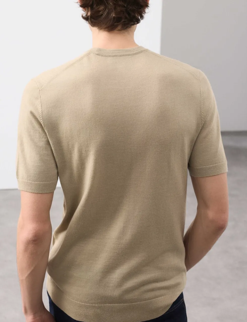 Pure Extra Fine Merino Wool Crew Neck T-Shirt
