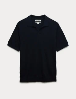 Pure Extra Fine Merino Wool Knitted Polo Shirt
