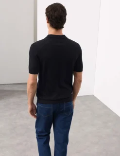 Pure Extra Fine Merino Wool Knitted Polo Shirt