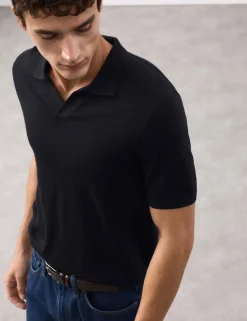 Pure Extra Fine Merino Wool Knitted Polo Shirt