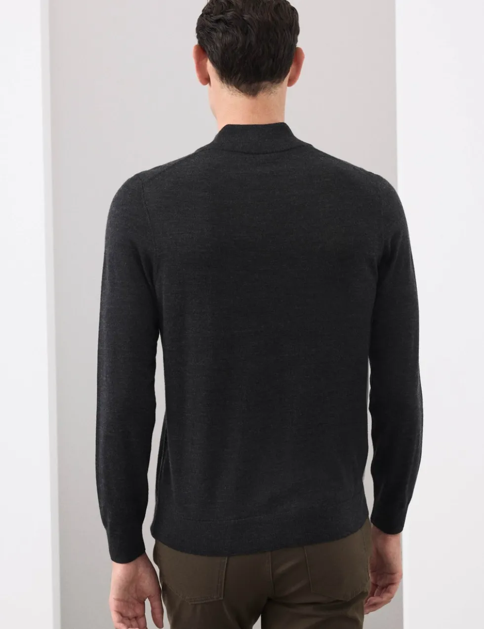 Pure Extra Fine Merino Wool Half Zip Jumper
