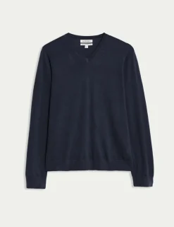 Pure Extra Fine Merino Wool V-Neck Jumper