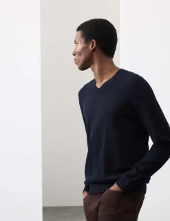 Pure Extra Fine Merino Wool V-Neck Jumper