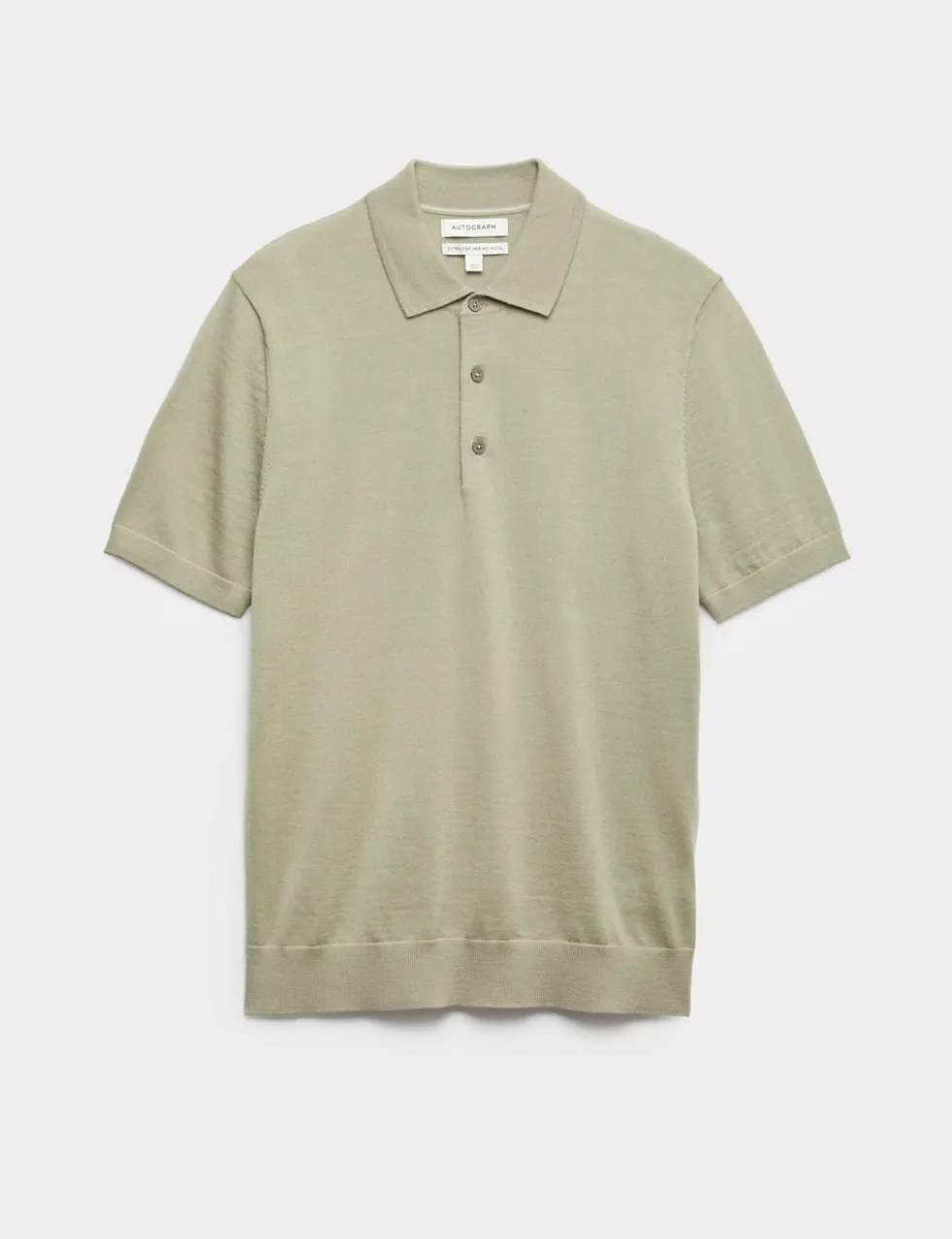 Pure Extra Fine Merino Wool Knitted Polo Shirt