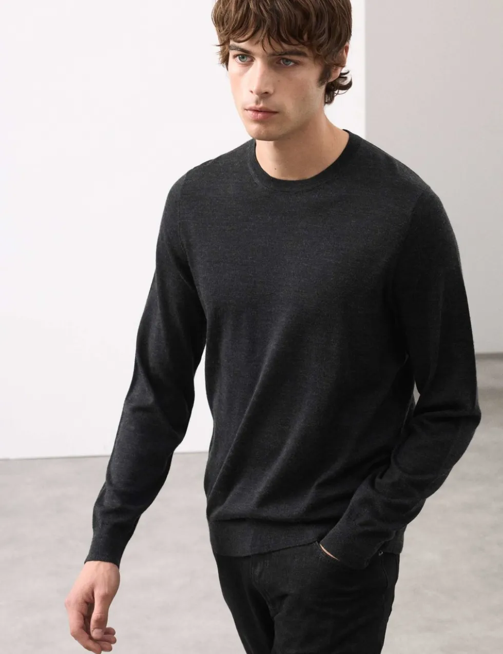 Pure Extra Fine Merino Wool Crew Neck Jumper