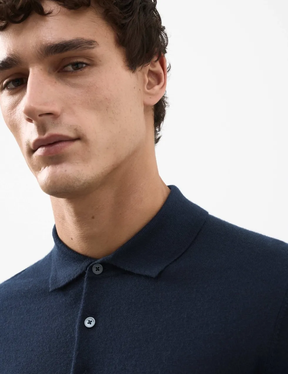 Pure Extra Fine Merino Wool Knitted Polo Shirt