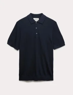 Pure Extra Fine Merino Wool Knitted Polo Shirt