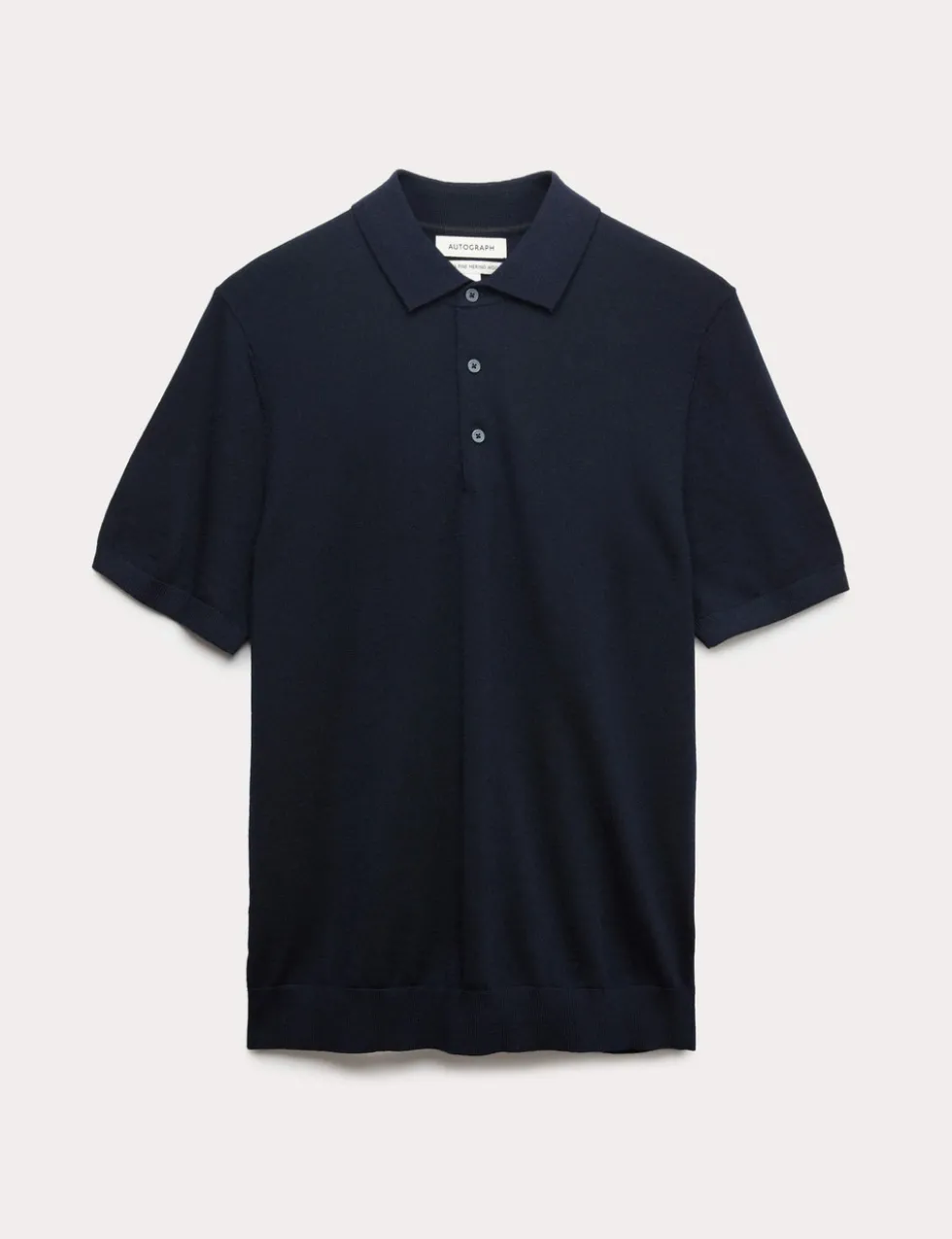 Pure Extra Fine Merino Wool Knitted Polo Shirt
