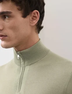 Pure Extra Fine Merino Wool Half Zip Jumper