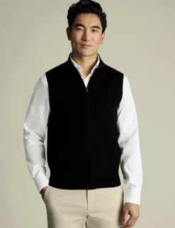 Pure Extra Fine Merino Wool Zip Up Gilet