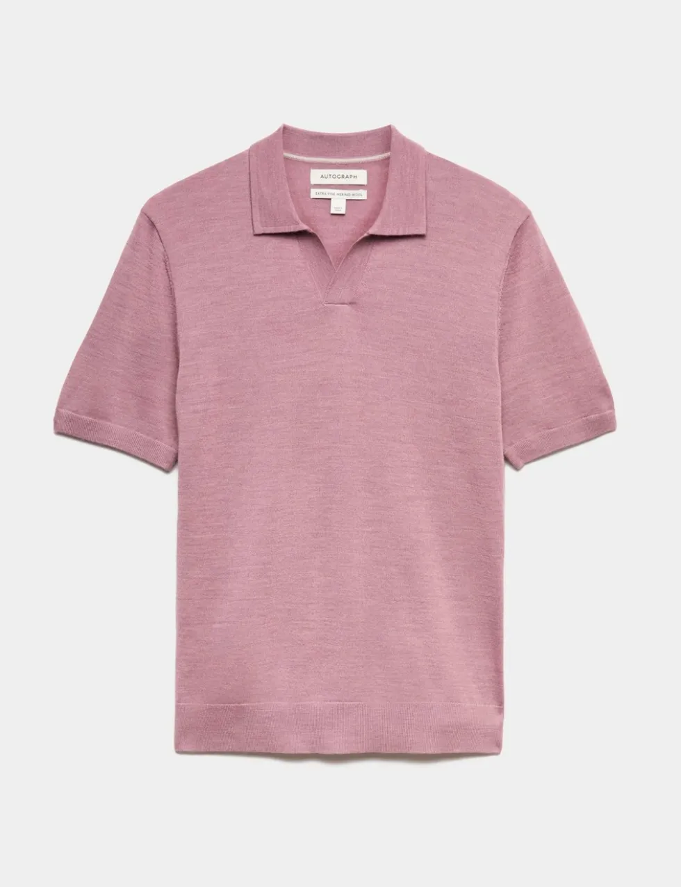 Pure Extra Fine Merino Wool Knitted Polo Shirt