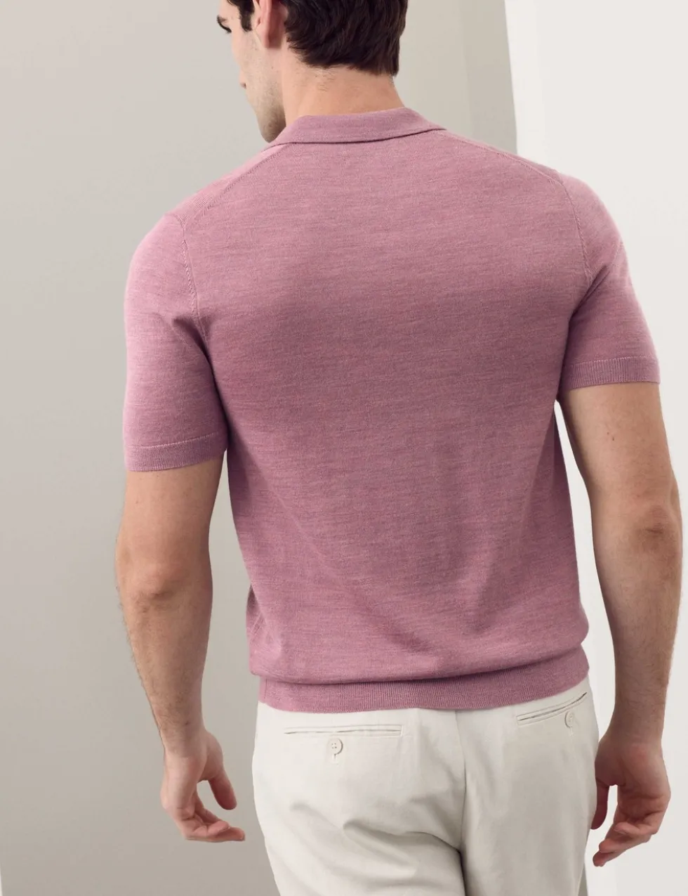 Pure Extra Fine Merino Wool Knitted Polo Shirt