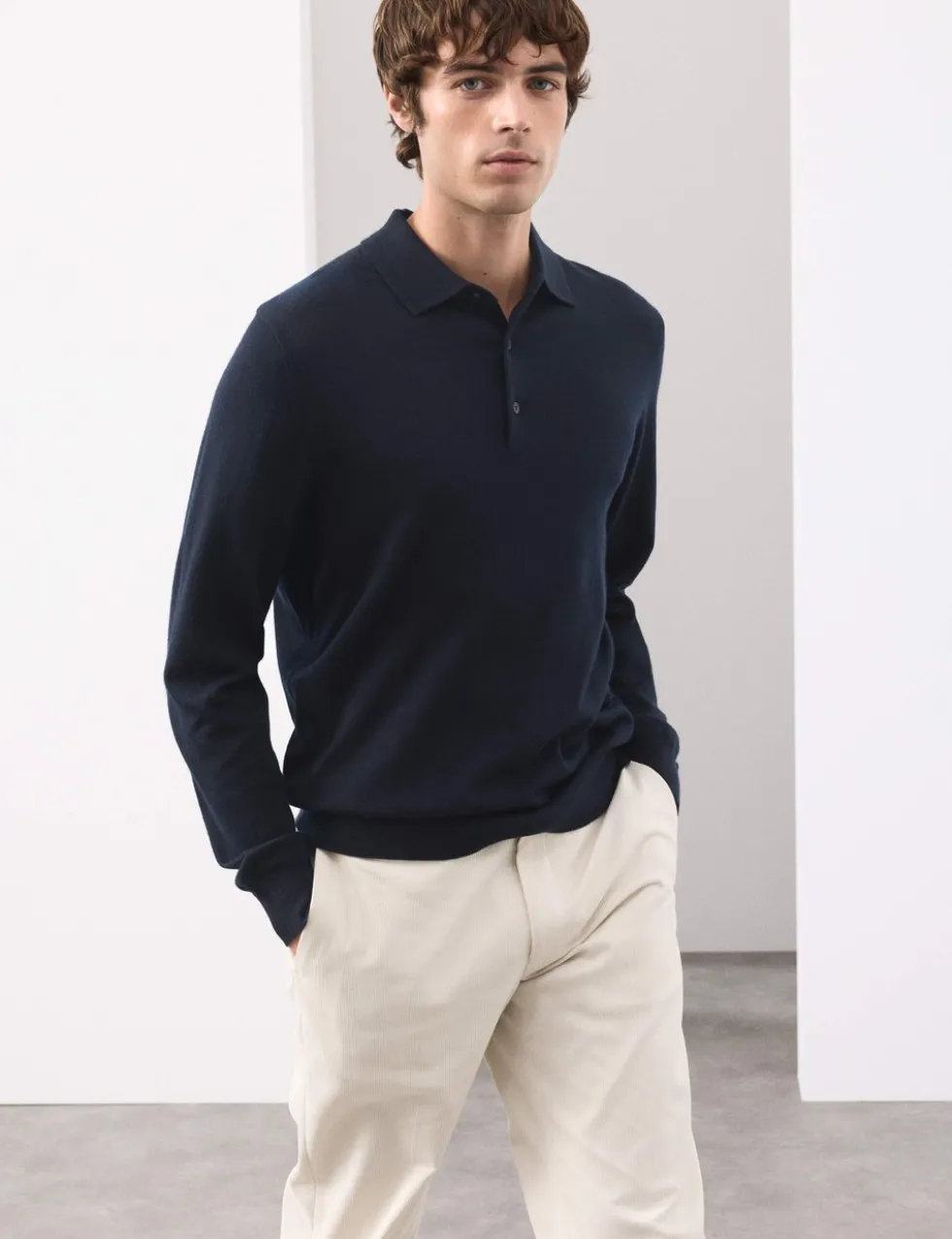 Pure Extra Fine Merino Wool Polo Shirt