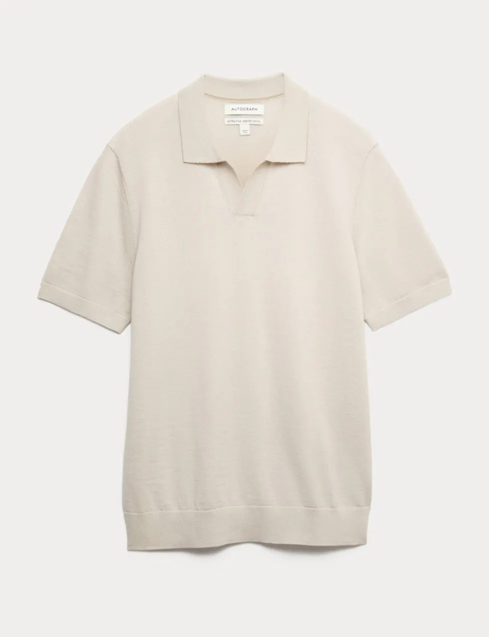 Pure Extra Fine Merino Wool Knitted Polo Shirt