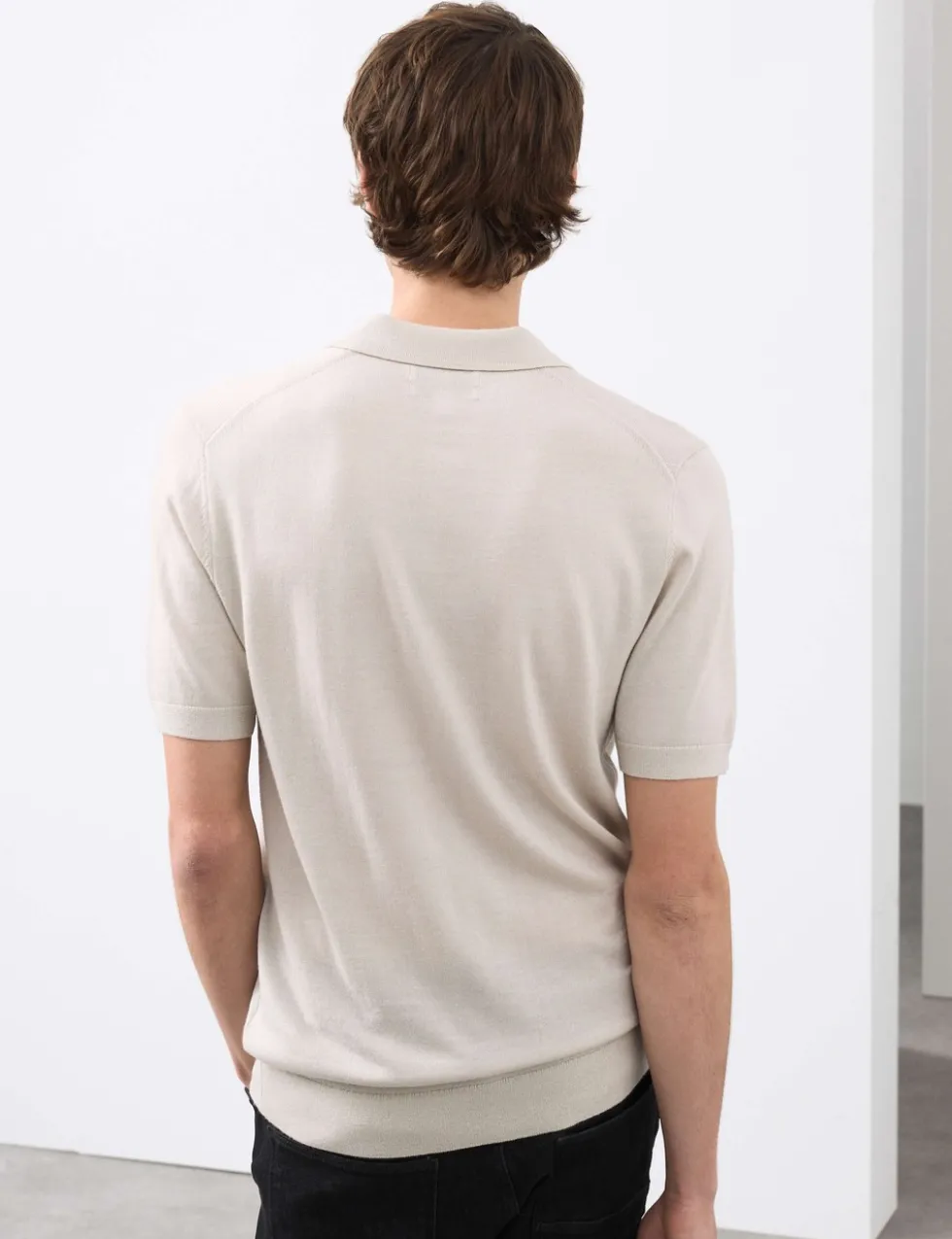 Pure Extra Fine Merino Wool Knitted Polo Shirt