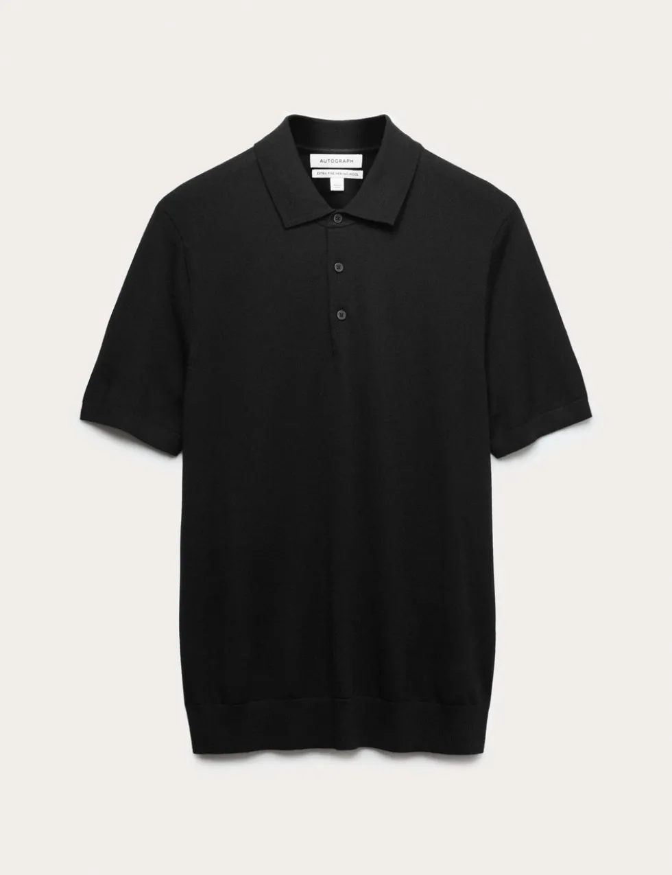 Pure Extra Fine Merino Wool Knitted Polo Shirt